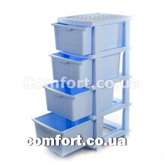Комод plastic 4-яр в коробке голубой