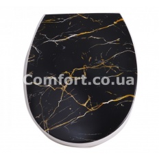 Крышка для унитаза ELIF с рисунком 372 черный мрамор