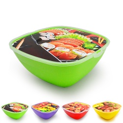 Салатник Весна 1,5л квадратный с рисунком