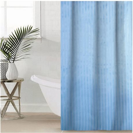 Штора Полоса ткань Премиум однотонная 180х180 голубая