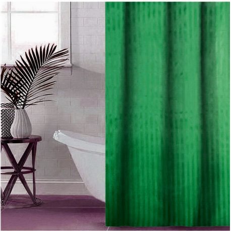 Штора Полоса ткань Премиум однотона 180х180 зелена темна