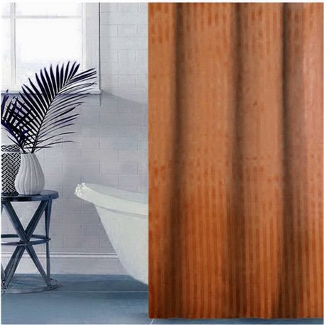 Штора Полоса ткань Премиум однотона 180х180 коричньова