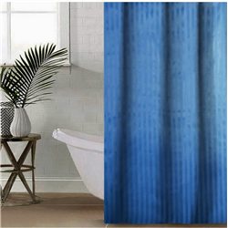 Штора Полоса ткань Премиум однотонная 180х180 синий