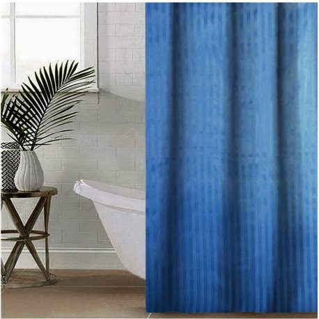 Штора Полоса ткань Премиум однотонная 180х180 синий