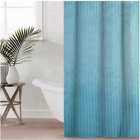 Штора Полоса ткань Премиум однотона 180х180 синя
