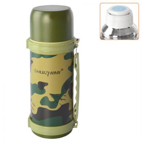 Термос металл 1,2л с ручкой J01859 Хаки  