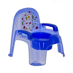 Горшок детский стульчик прозрачный СМ-136 голубой