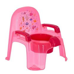 Горшок детский стульчик прозрачный СМ-136 розовый