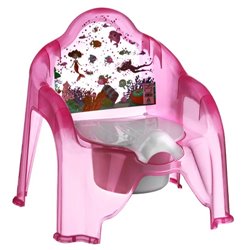 Горшок детский стульчик 3118 98 с рисунком прозрачный розовый