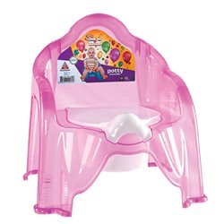 Горшок детский стульчик 3164 02 прозрачный без рисунка 32х28х36см розовый
