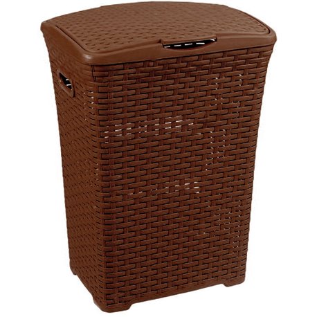 Корзина для белья 50л Ротанг коричневый