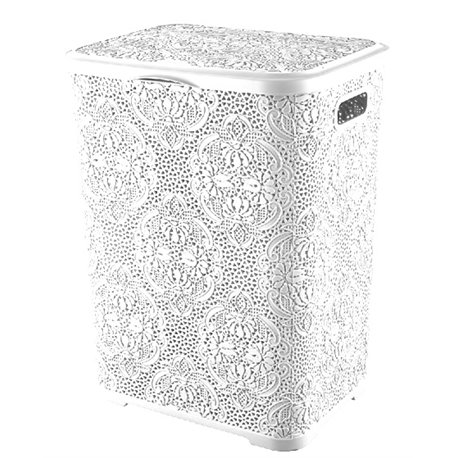 Корзина для білизни 2130 01 Lace 60л білий 425х370х563