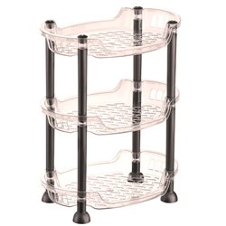 Этажерка на стол 3-яр 5159 94 овал прозрачный бежевый 29,5х21х44см