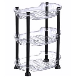 Этажерка на стол 3-яр 5159 94 овал прозрачный серый 29,5х21х44см