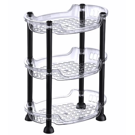 Этажерка на стол 3-яр 5159 94 овал прозрачный серый 29,5х21х44см