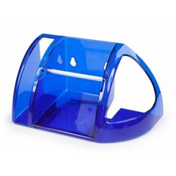 Полка для туалета+бумагодержатель синий полупрозрачный