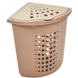 Корзина для білизни алеана 45л кутова 122051 кремовий