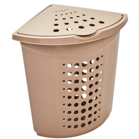 Корзина для белья алеана 45л угловая 122051 кремовый