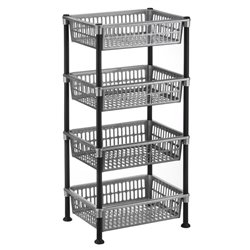 Этажерка прямоугольная 4-яр 5158 02 металлик 39,5х30х80см