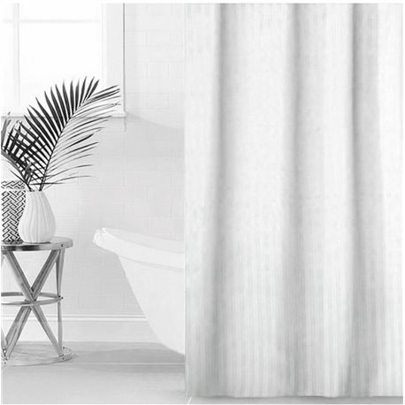 Штора Полоса ткань Премиум однотонная 180х180 белая