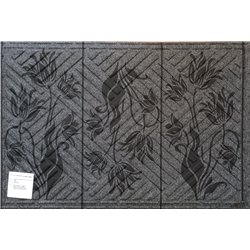 Коврик резина К-501-1-M5 текстильный 60х40х0,5 Цветы серый