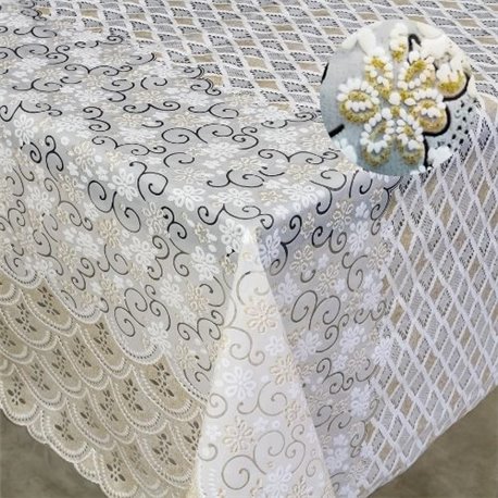 Клеенка 1,32*22м рулон LACE Ажур 147 Gold