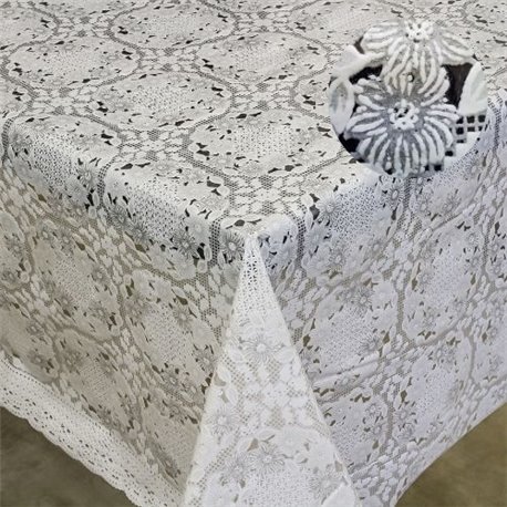 Клеенка 1,32*22м рулон LACE Ажур 040C Silver