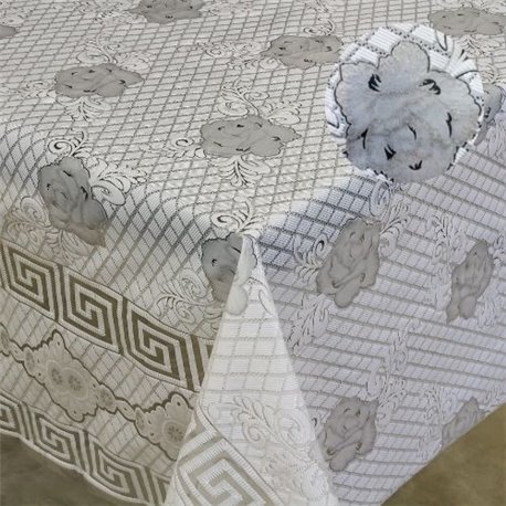 Клейонка 1,32*22м рулон LACE Ажур 144F Silver