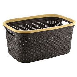 Корзина с рамкой Rattan 40л без крышки коричневый