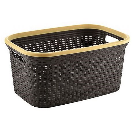 Корзина с рамкой Rattan 40л без крышки коричневый