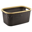 Корзина с рамкой Rattan 40л без крышки коричневый