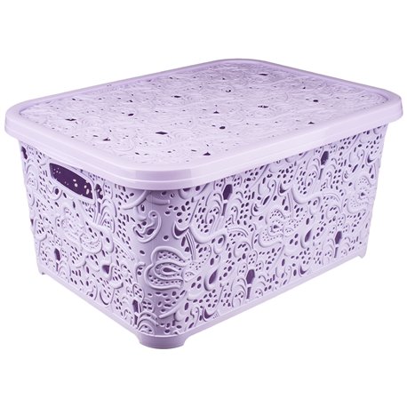 Корзина Ажур Эфе №2  9,5л с крышкой фиолетовый