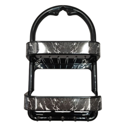 Полка OZER-B-016 для ванни 2-яр пряма чорний мармур