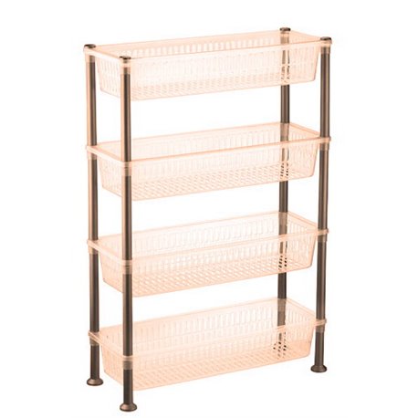 Етажерка прямокутна 4-яр 5158 91 Slim прозорий бежевий 500х195х800мм