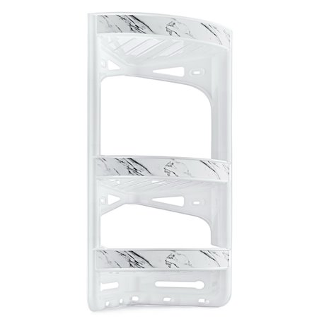 Полка OZER-B-010-7491 для ванной 3-яр угловая белый мрамор