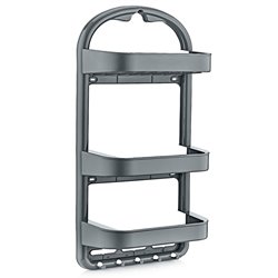 Полка OZER-B-013-7637 для ванной 3-яр прямая серый