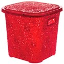 Корзина висока 15л Ажур R з кришкою червоний