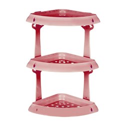 Полка R-plastic 3-яр кутова для ванної в коробцi пудра