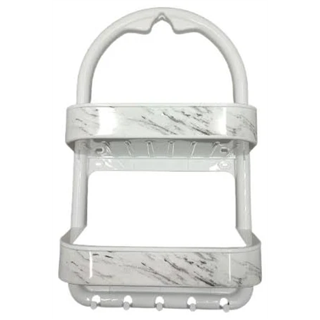 Полка OZER-B-016 для ванної 2-яр пряма білий мармур