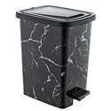 Відро з педаллю OZER-S-121-Х129 SLIM з малюнком 8,5л чорний мармур