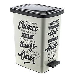 Відро з педаллю OZER-S-121-Х137 SLIM з малюнком 8,5л People білий