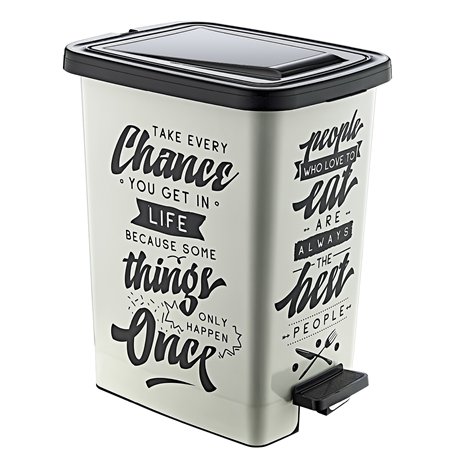 Відро з педаллю OZER-S-121-Х137 SLIM з малюнком 8,5л People білий