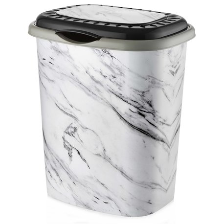 Корзина для белья OZER-D-0012-X128 с рисунком 41л белый мрамор