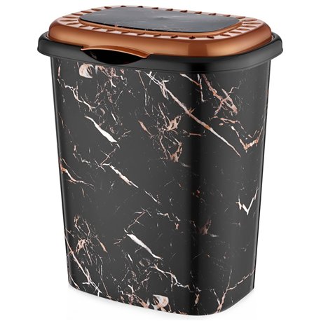 Корзина для белья OZER-D-0012-X129 с рисунком 41л черный мрамор