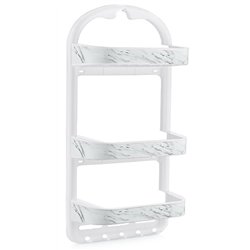 Полка OZER-B-012 для ванної 3-яр пряма білий мармур