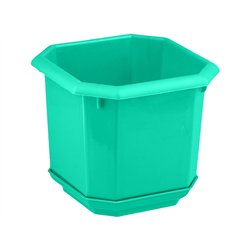 Вазон восьмигранний  95х95 з підставкою бірюза