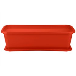 Балконный ящик Кс №0  47х19 с подставкой красный