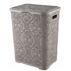 Корзина для белья 2130 01 Lace 60л серый 425х370х563