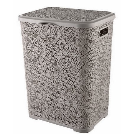 Корзина для белья 2130 01 Lace 60л серый 425х370х563
