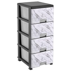 Комод OZER-K-012-X128 з малюнком 4-яр білий мармур
